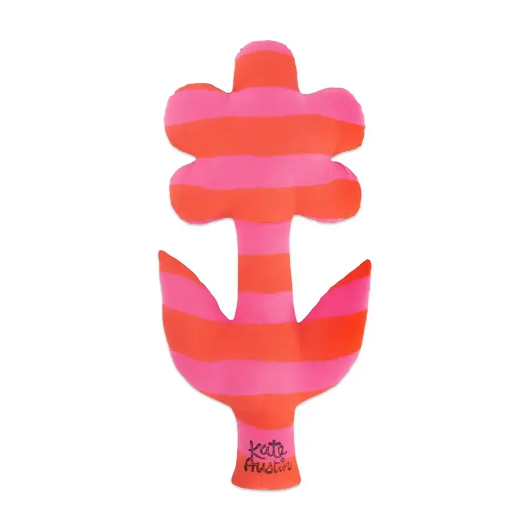 Kate Austin Kate Austin Flower Pillow Pink/Red Stripe