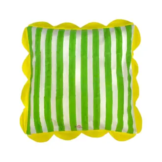 Kate Austin Kate Austin Cabana Stripe Cushion Green/Yellow 20x20