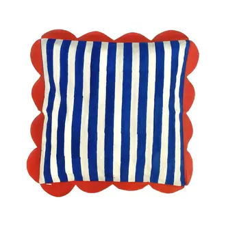 Kate Austin Kate Austin Cabana Stripe Cushion Blue/Red 20" - w Insert