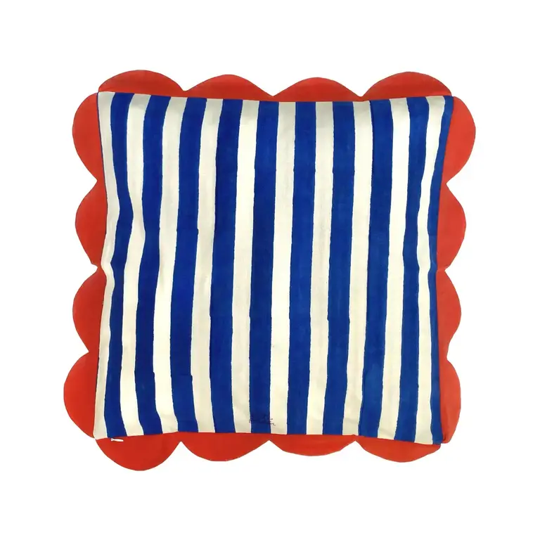 Kate Austin Kate Austin Cabana Stripe Cushion Cover Blue/Red 20"