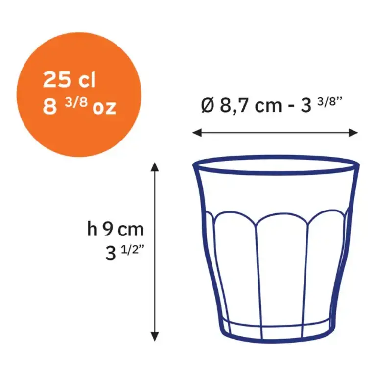 ICM Duralex Picardie Tumbler S/6 250ml - Clear