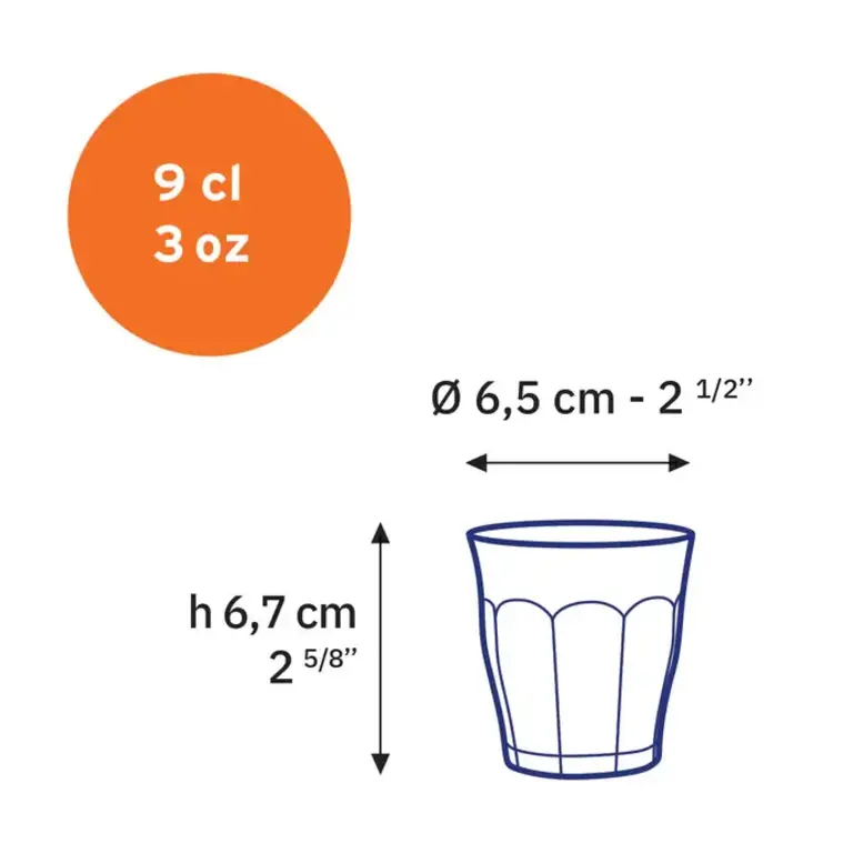 ICM Duralex Picardie Espresso Shot  S/6 90ml - Clear