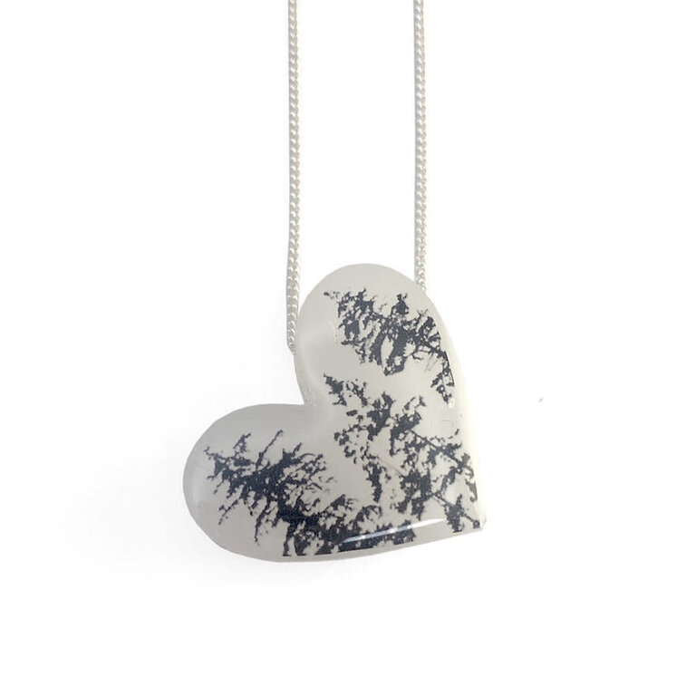 Black Drop Designs Black Drop Pendant - White Heart Forest