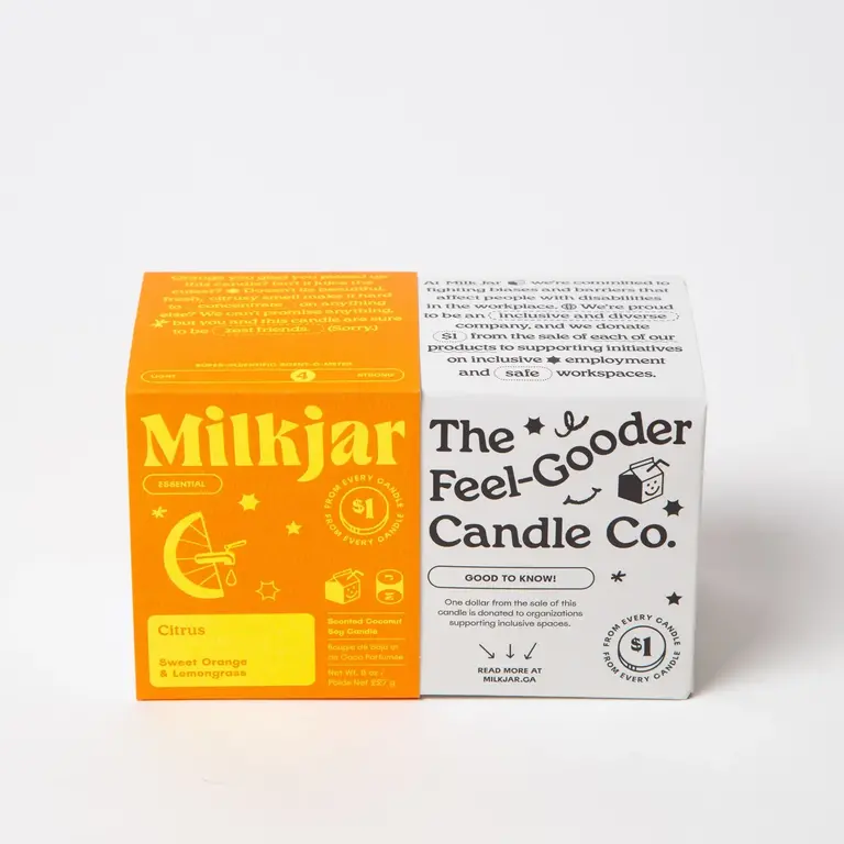 Milk Jar Candle Co Milk Jar Citrus 8oz Essential Oil Candle