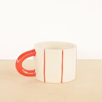 Nightshift Ceramics Nightshift Striped Mug - Poppy Nightshift Ceramics Nightshift Striped Mug - Poppy