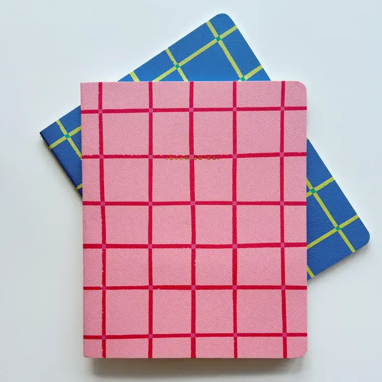 Idlewild Co. Idle Wild - Small Pink Grid Notebooks - S/2