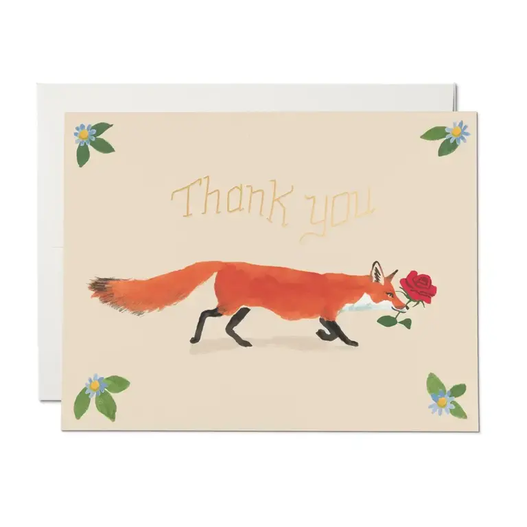 Red Cap Cards Red Cap Thank You Fox Card