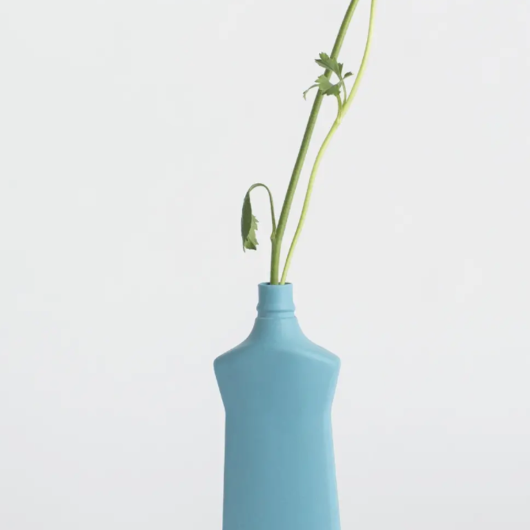 Foekje Fleur Foekje Fleur Porcelain Bottle Vase #1 Light Blue