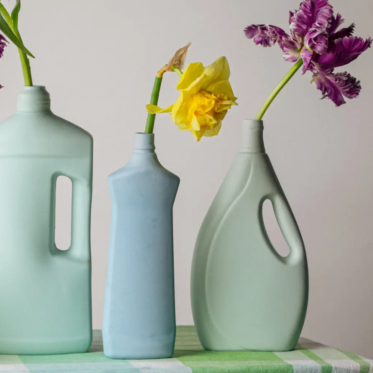 Foekje Fleur Foekje Fleur Porcelain Bottle Vase #1 Light Blue