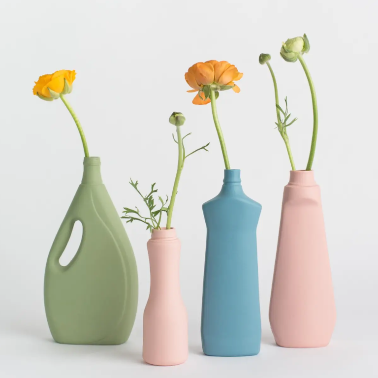 Foekje Fleur Foekje Fleur Porcelain Bottle Vase #4 Pink