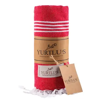 Yurtlus Yurtlus - Minimalist Turkish Cotton Towel - Red Yurtlus Yurtlus - Minimalist Turkish Cotton Towel - Red