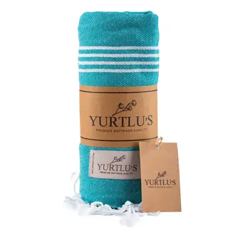 Yurtlus Yurtlus - Minimalist Turkish Cotton Towel - Turquoise Yurtlus Yurtlus - Minimalist Turkish Cotton Towel - Turquoise