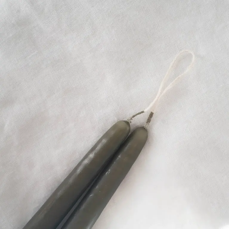 Socco Socco Dripless Taper Candle Pair - Olive