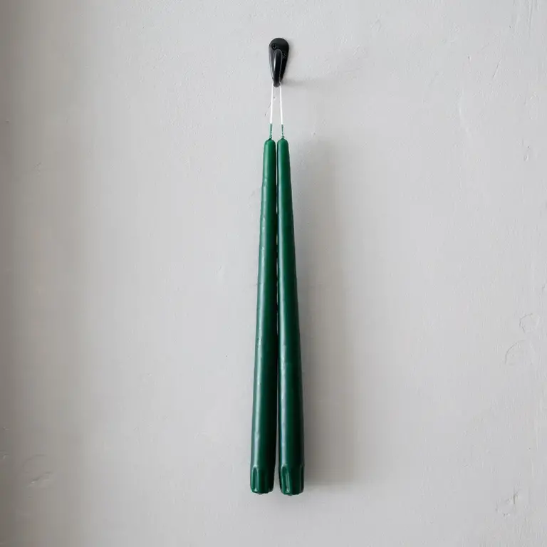Socco Socco Dripless Taper Candle Pair - Deep Green