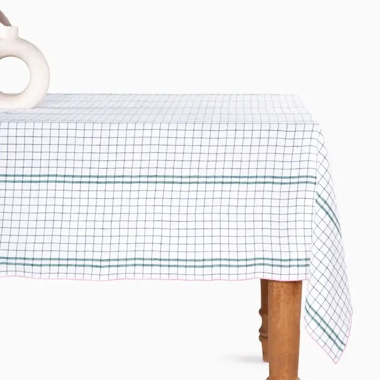 Live Linen Live Linen Harmony Tablecloth - Green 250 x 140 cm