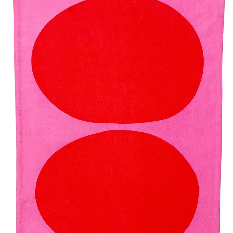 See Design Donna Gorman Tea Towel - Rocks Red/Pink