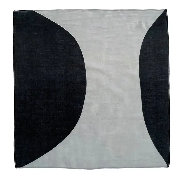 See Design Donna Gorman Cotton Bandana 20"x20" - Black/Grey