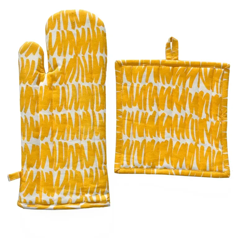 See Design Donna Gorman Oven Mitt / Holder Set - Yellow