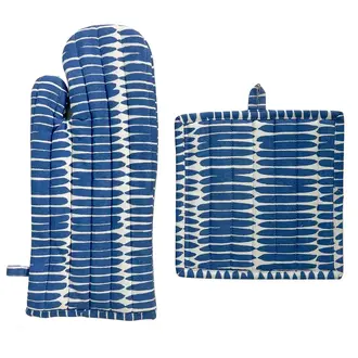 See Design Donna Gorman Oven Mitt / Holder Set - Basket Peri See Design Donna Gorman Oven Mitt / Holder Set - Basket Peri