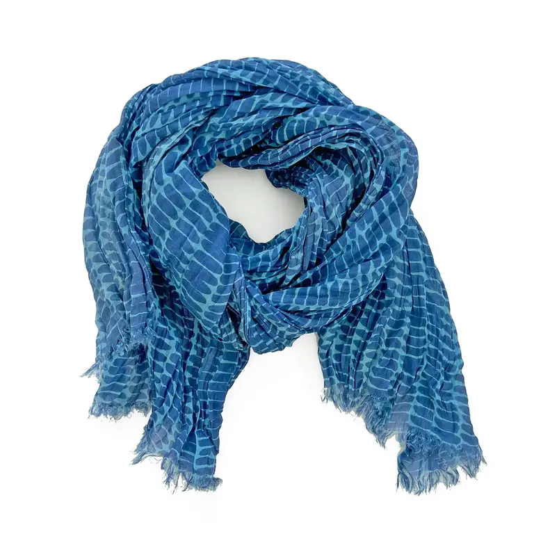See Design Donna Gorman Cotton Scarf - Wall Blue