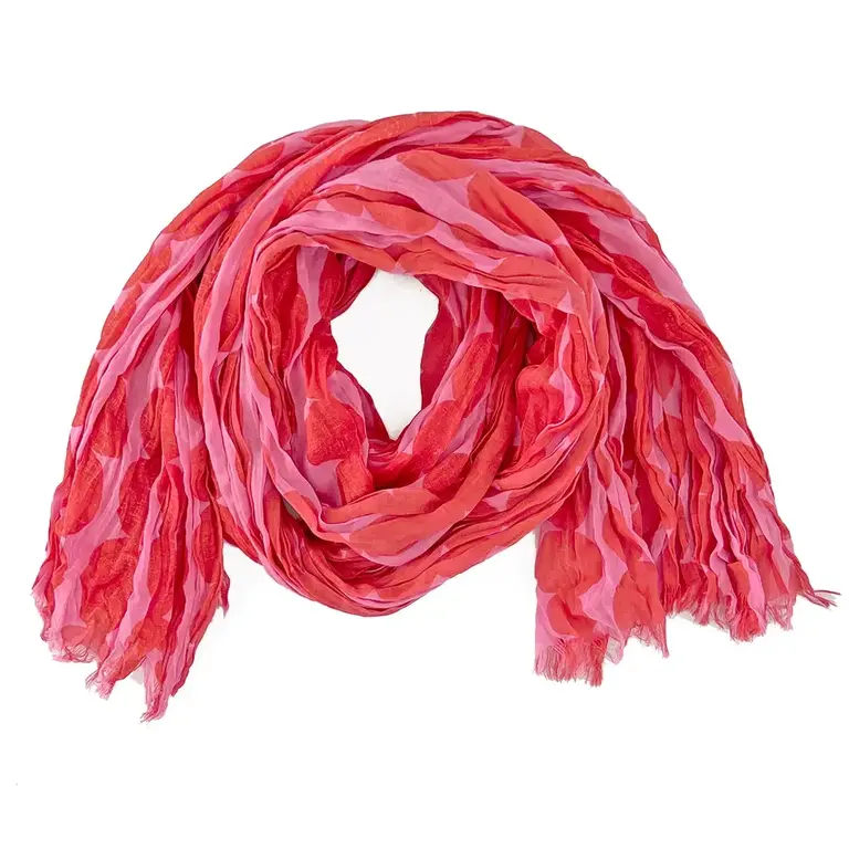 See Design Donna Gorman Cotton Scarf - Red/Pink