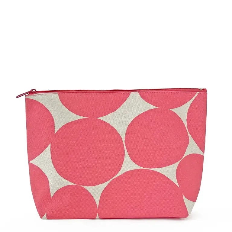 See Design Donna Gorman Travel Pouch Large - Soft Dot Geranium