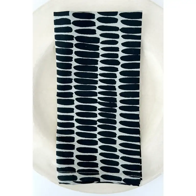 See Design Donna Gorman Cotton Napkins S/4 - Wall Black/Grey