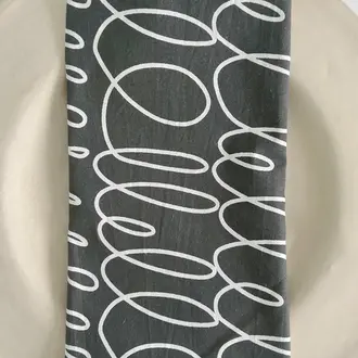 See Design Donna Gorman Cotton Napkins S/4 - Notes Coal See Design Donna Gorman Cotton Napkins S/4 - Notes Coal