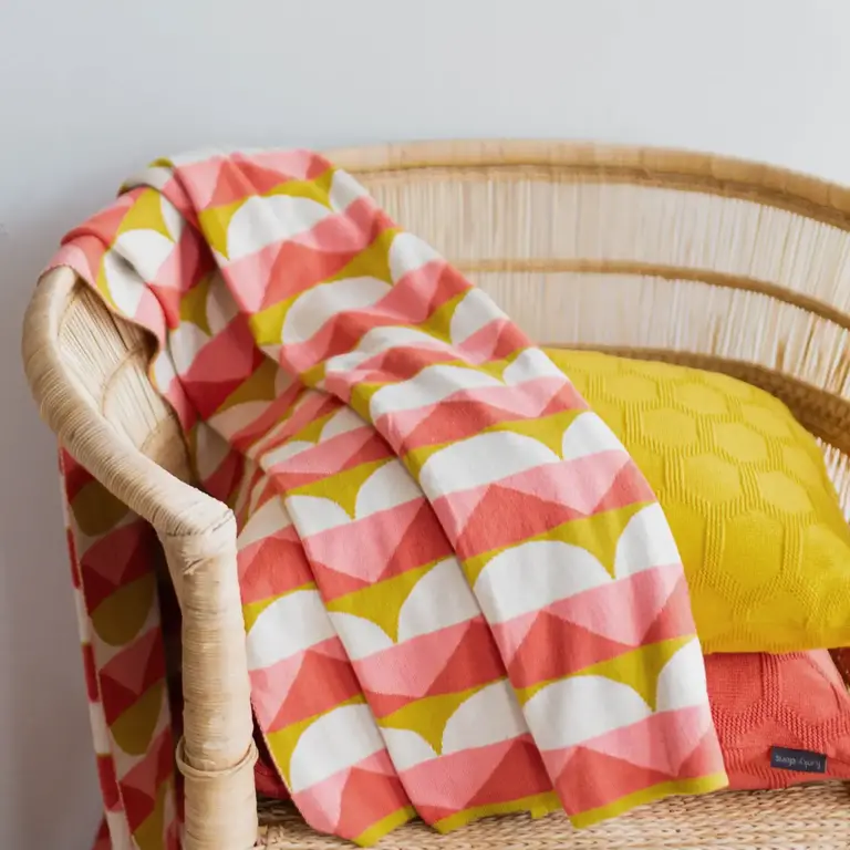 Funky Doris FD - Toby Cotton Knit Blanket - Red