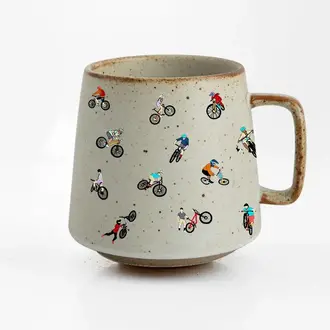 Artsy Em Stoneware Mug - Mountain Bikers Artsy Em Stoneware Mug - Mountain Bikers