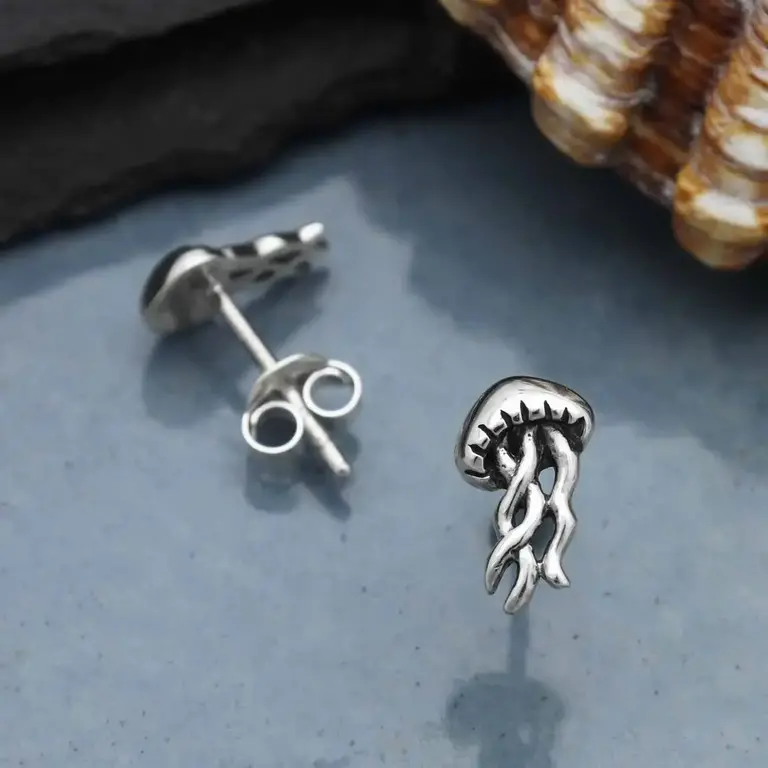 Nina Designs ND - Jellyfish Stud Earrings Sterling Silver