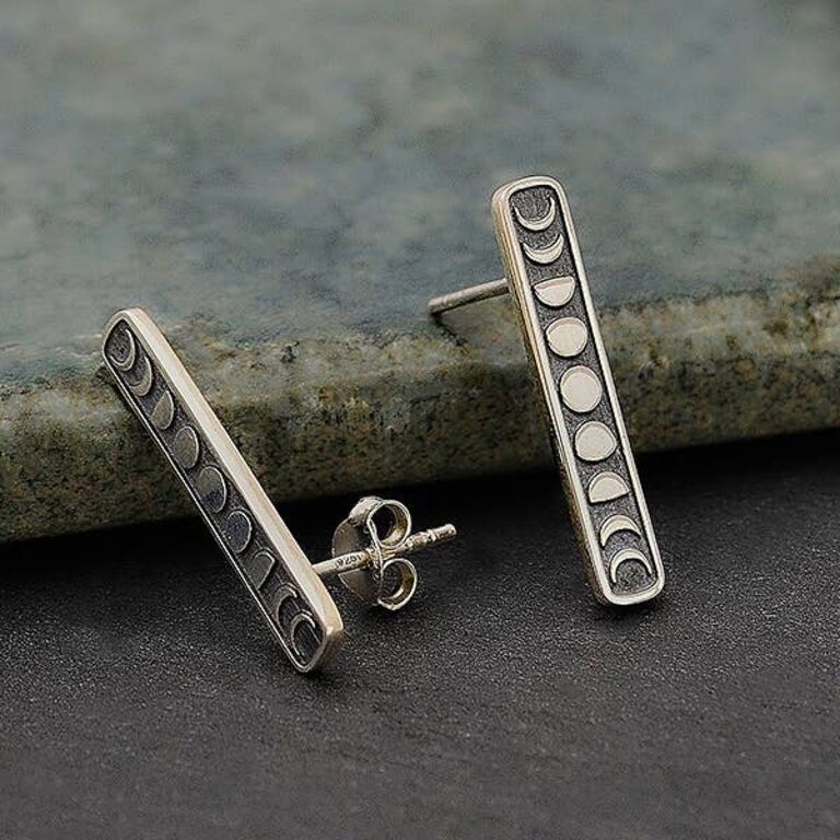 Nina Designs ND - Moon Phase Earrings - Sterling Silver