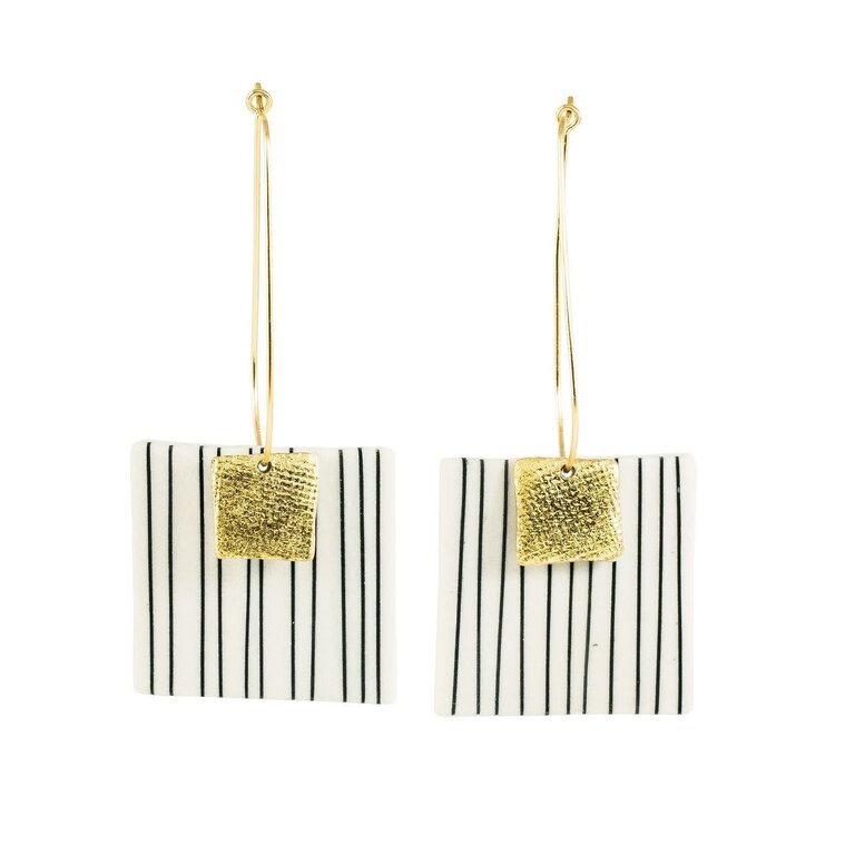 Jenna Vanden Brink Jenna Vanden Brink - Pinstripe Square Drops