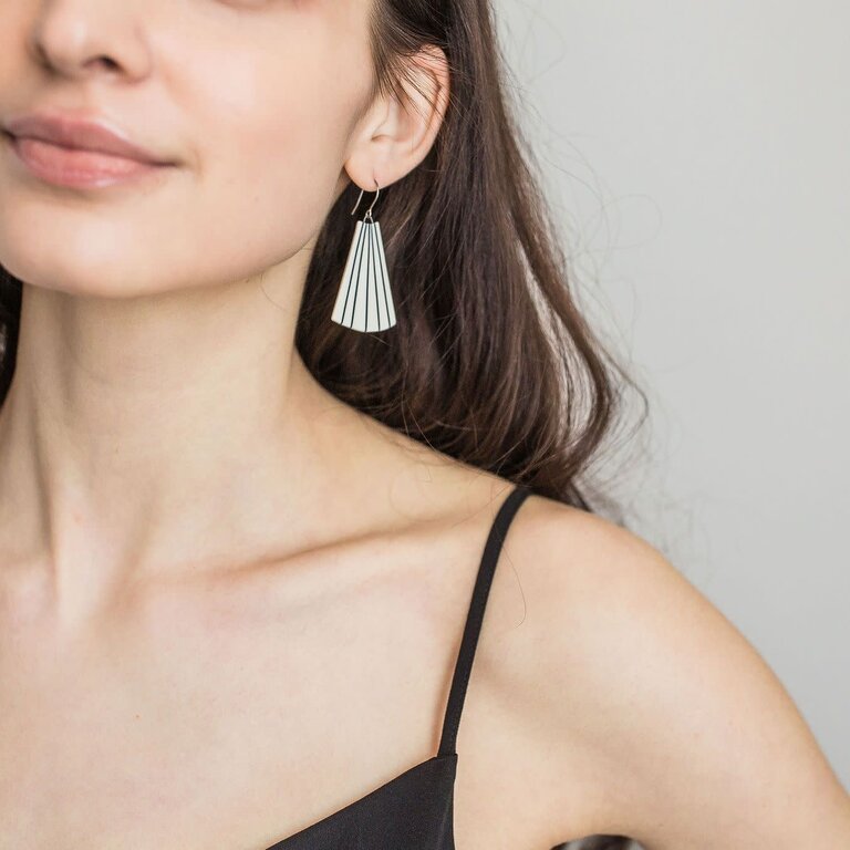 Jenna Vanden Brink Jenna Vanden Brink - Pinstripe Fan Drop Earrings