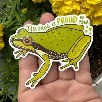 Owl & Bear Owl & Bear This Frog Is Proud of You Eco-Vinyl Sticker