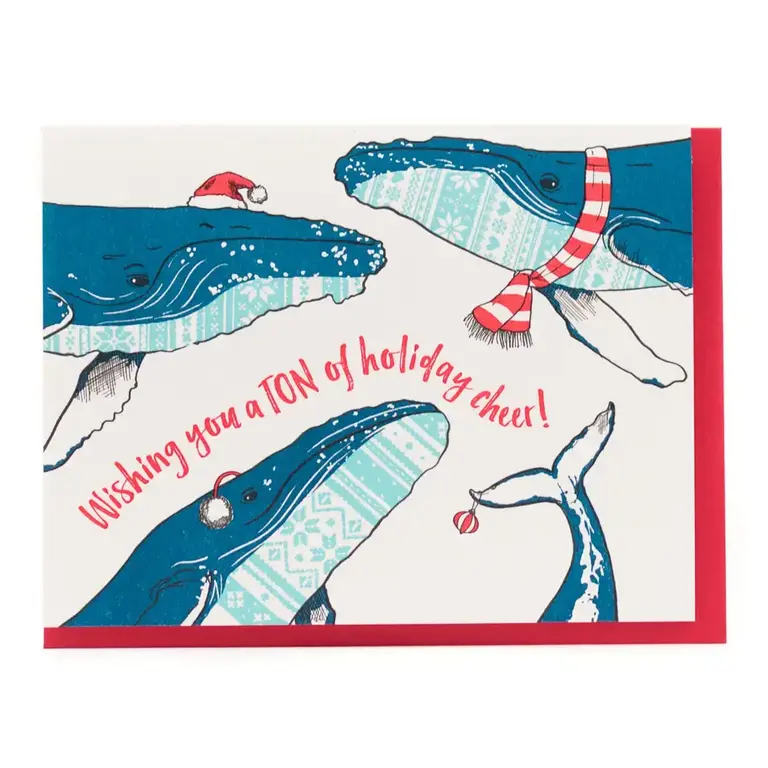 Porchlight Press Porchlight Holiday Sweater Whales - Single Card