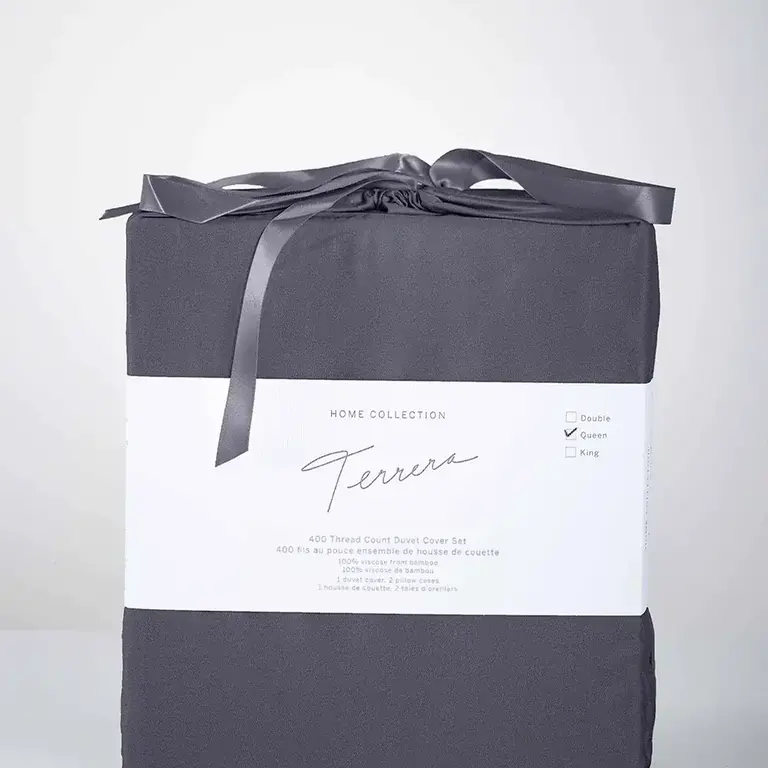 Terrera Terrera - Bamboo Duvet Set - Charcoal - Queen