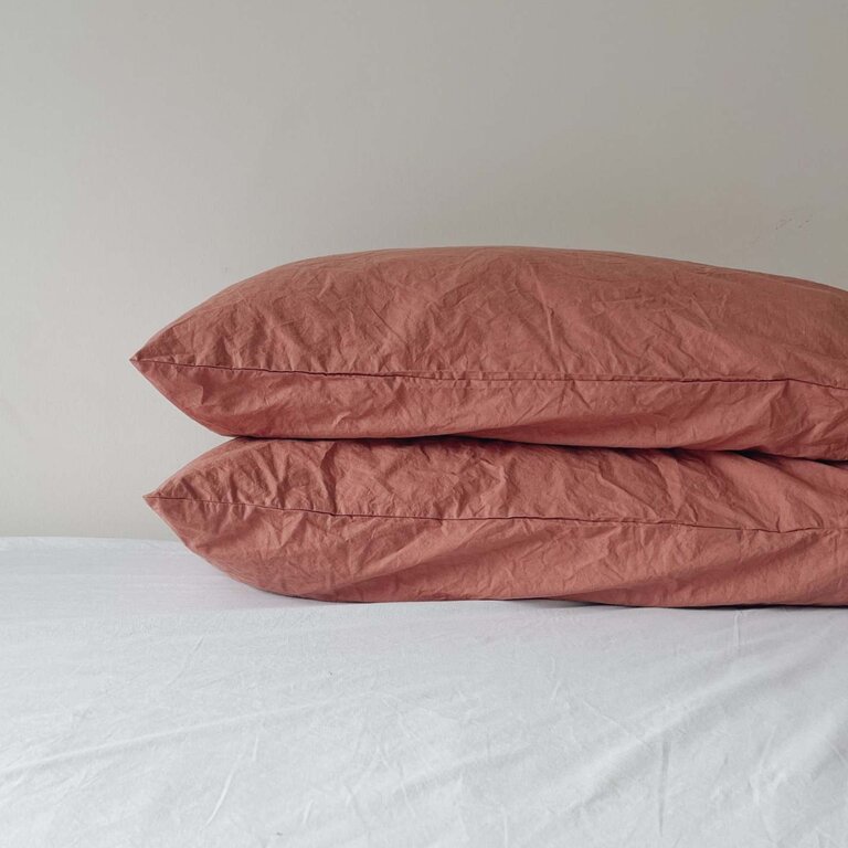 HJ - Turkish Cotton Pillow Cases Standard Set/2  - Cinnamon