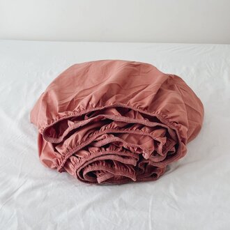 HJ - Turkish Cotton Fitted Sheet - Cinnamon - Queen