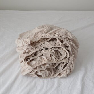 House of Jude HJ - Turkish Cotton Fitted Sheet - Oat Milk - Queen