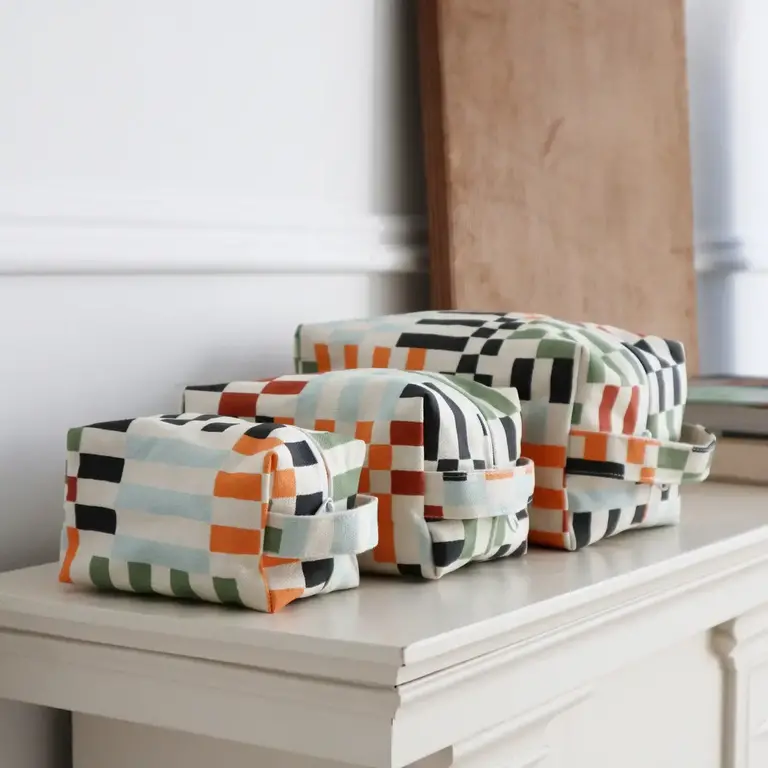 Freon Collective Freon Collective Makeup Bag - Multi Checker - Medium