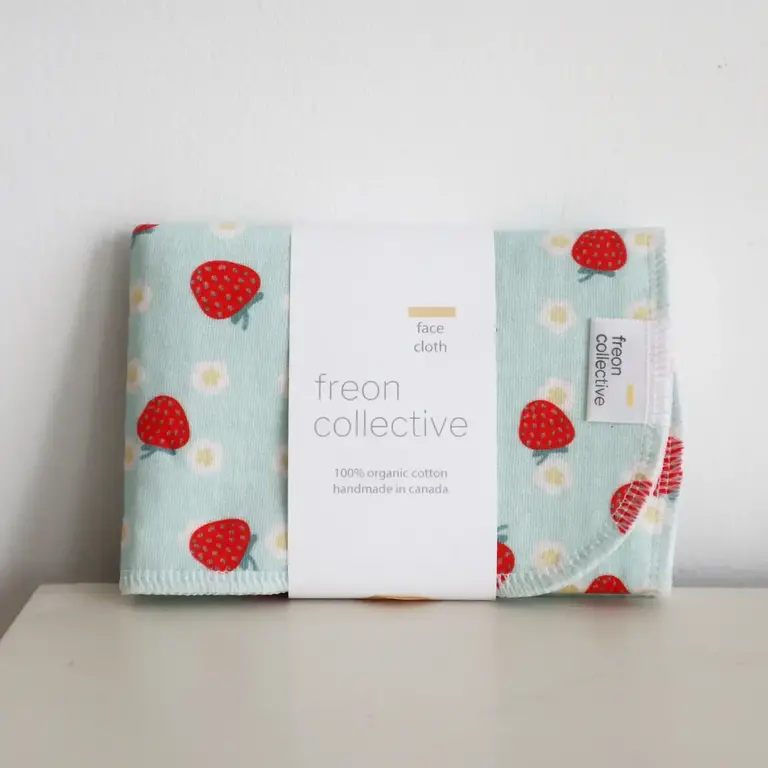 Freon Collective Freon Collective Organic Face Cloth - Strawberry Daisies