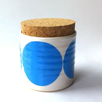Camilla Engdahl Camilla Engdahl Dot Sugar Jar - Blue Camilla Engdahl Camilla Engdahl Dot Sugar Jar - Blue