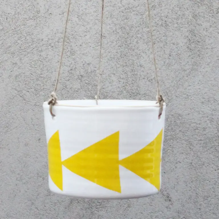 Camilla Engdahl Camilla Engdahl Large Zigge Hanging Planter - Yellow