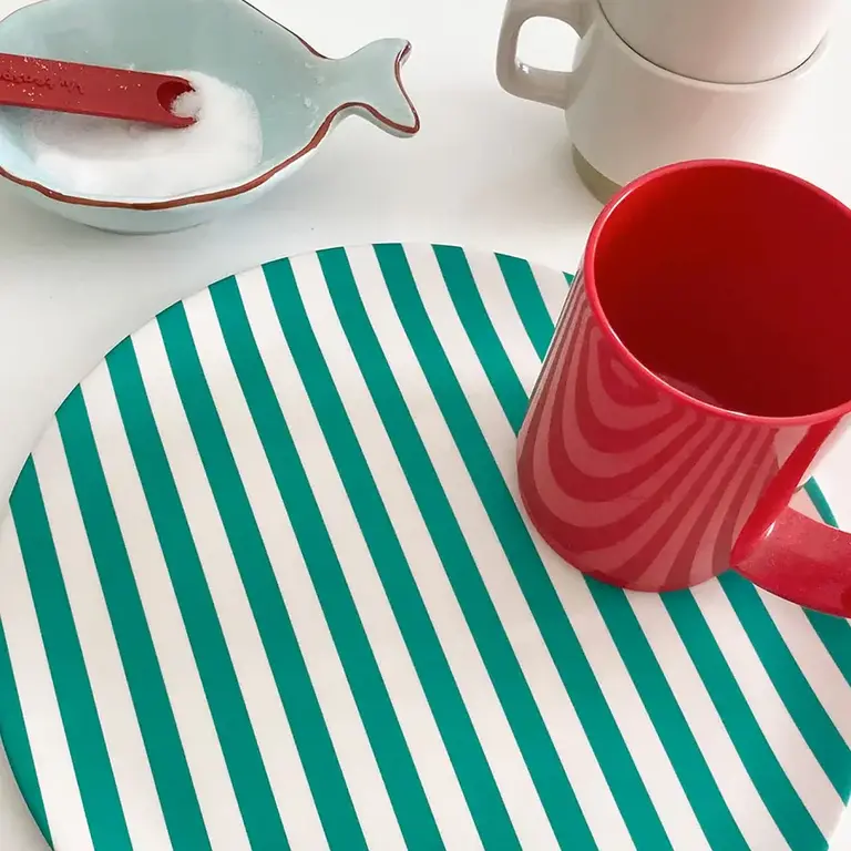 Xenia Taler Xenia Taler 10" Dinner Plate Green Stripe  (Single)