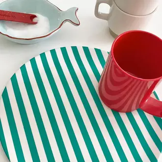 Xenia Taler Xenia Taler 10" Dinner Plate Green Stripe S/4 Xenia Taler Xenia Taler 10" Dinner Plate Green Stripe S/4