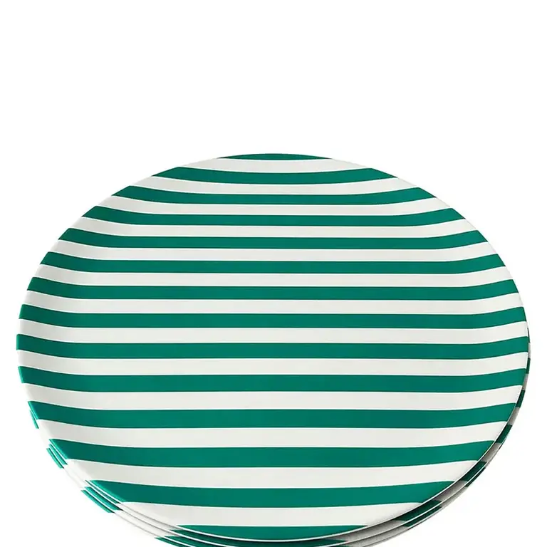 Xenia Taler Xenia Taler 10" Dinner Plate Green Stripe S/4