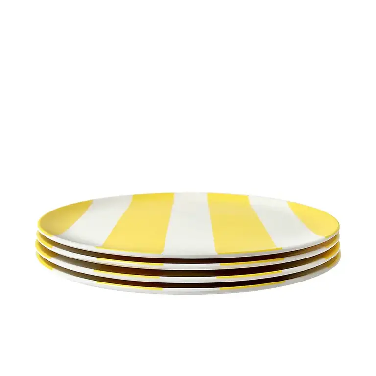 Xenia Taler Xenia Taler 8" Side Plate Yellow Stripe S/4