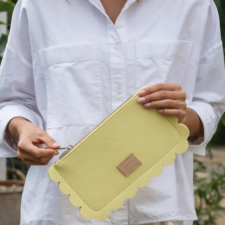 Graf Lantz Graf Lantz Merino Deco Edge Clutch Limoncello