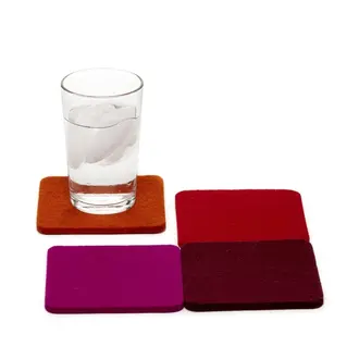 Graf Lantz Graf Lantz - Merino Coasters S/4 Square - Bordeaux